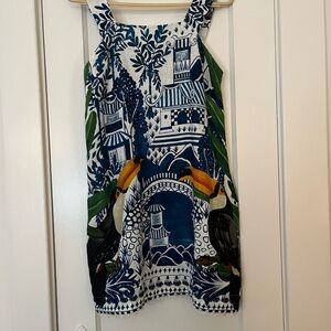 FARM Rio Blue and Green Toucan Mini Dress